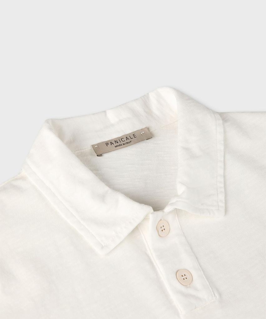PANICALE Ivory Slub Cotton Casual Polo Shirt