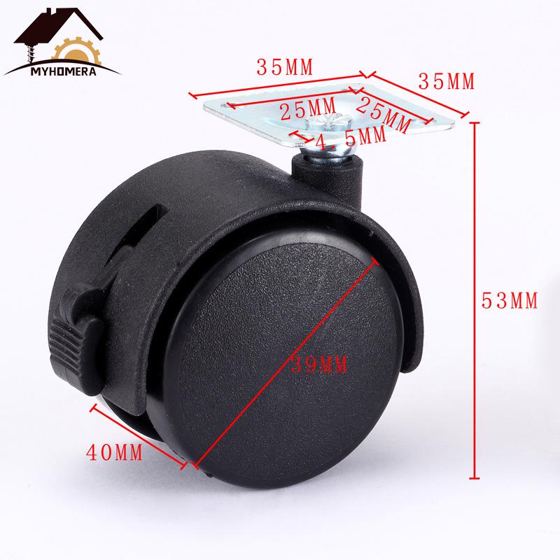 2-calowe Ciche Kółka do Krzeseł Obrotowych - Uniwersalne Rolki do Krzeseł Komputerowych