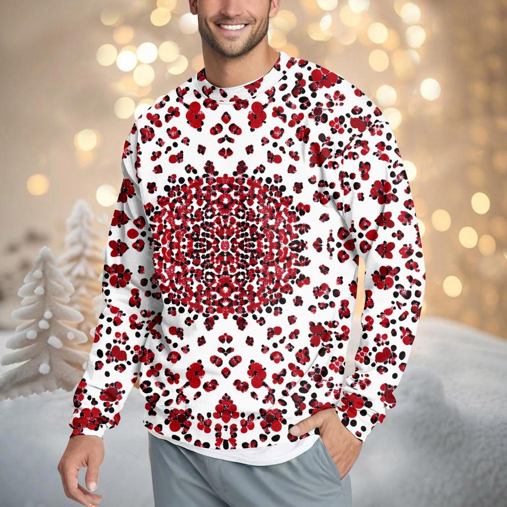 Pánská ležérní móda Pohodlný valentýnský svetr přes hlavu Mikina