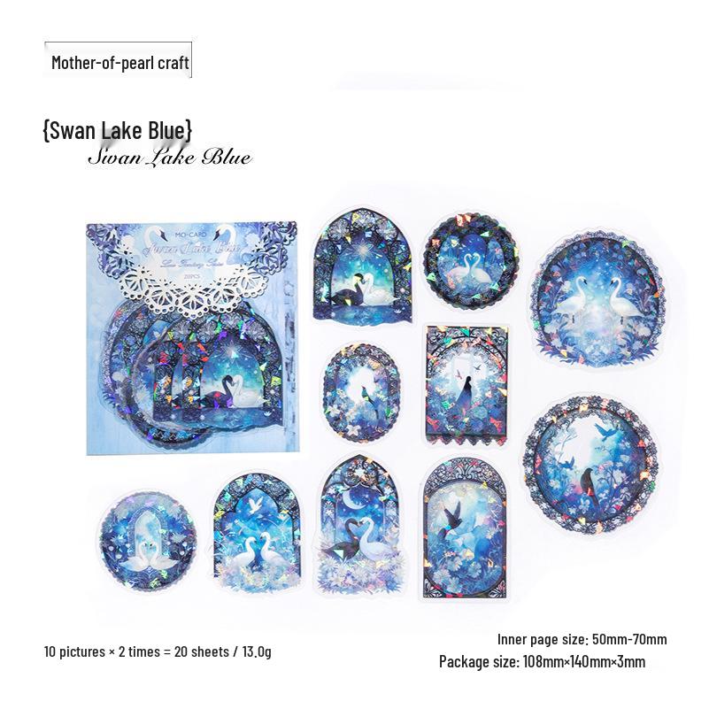 Momo Ice Crystal White Ink Sticker Pack: Lace Dream Retro Flower Window Decor