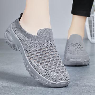 Chaussures femmes été maille maille grande taille chaussures simples une pédale chaussures à bascule décontractées respirantes demi-pantoufles