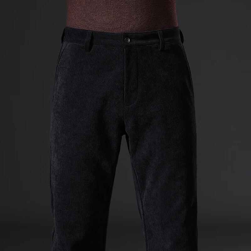 Fengxun Men's Winter Fleece-Lined Corduroy Casual Pants