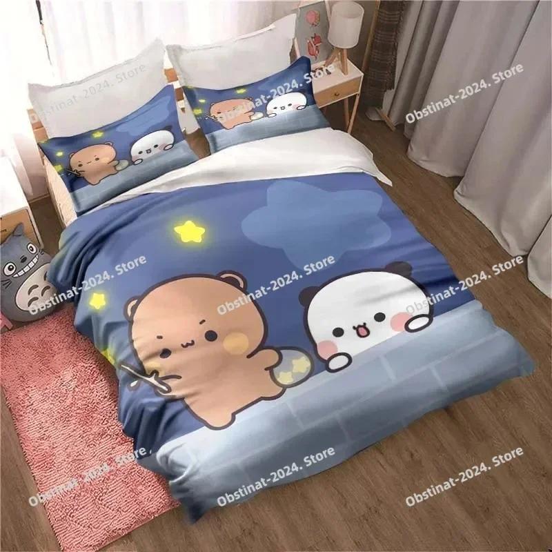Bubu Dudu Cartoon Cute Bear Kawaii Christmas Gift Bedding Set Duvet Cover Sheet Pillowcase Soft Quilt Cover Queen King Size