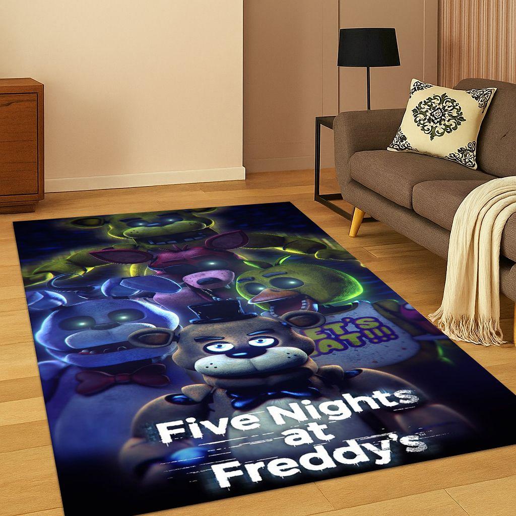 3D F-FNAF Hra Kreslený Koberec Rohožka do Ložnice Obývacího pokoje Pohovka Vstupní Rohožka Domácí Dekorace, Koberec pro Dětský Herní Koutek Protiskluzový Vánoční Dárek