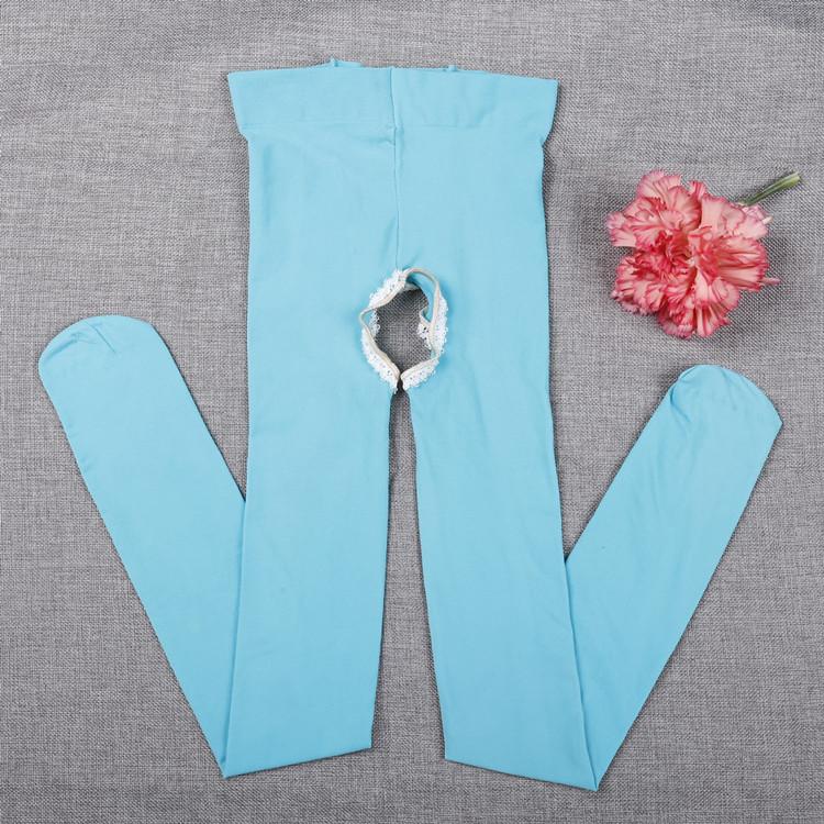 Sexy Fun Velvet Open-Crotch Stockings Leggings Large Size Open-File Free Pantyhose Temptation Black Meat