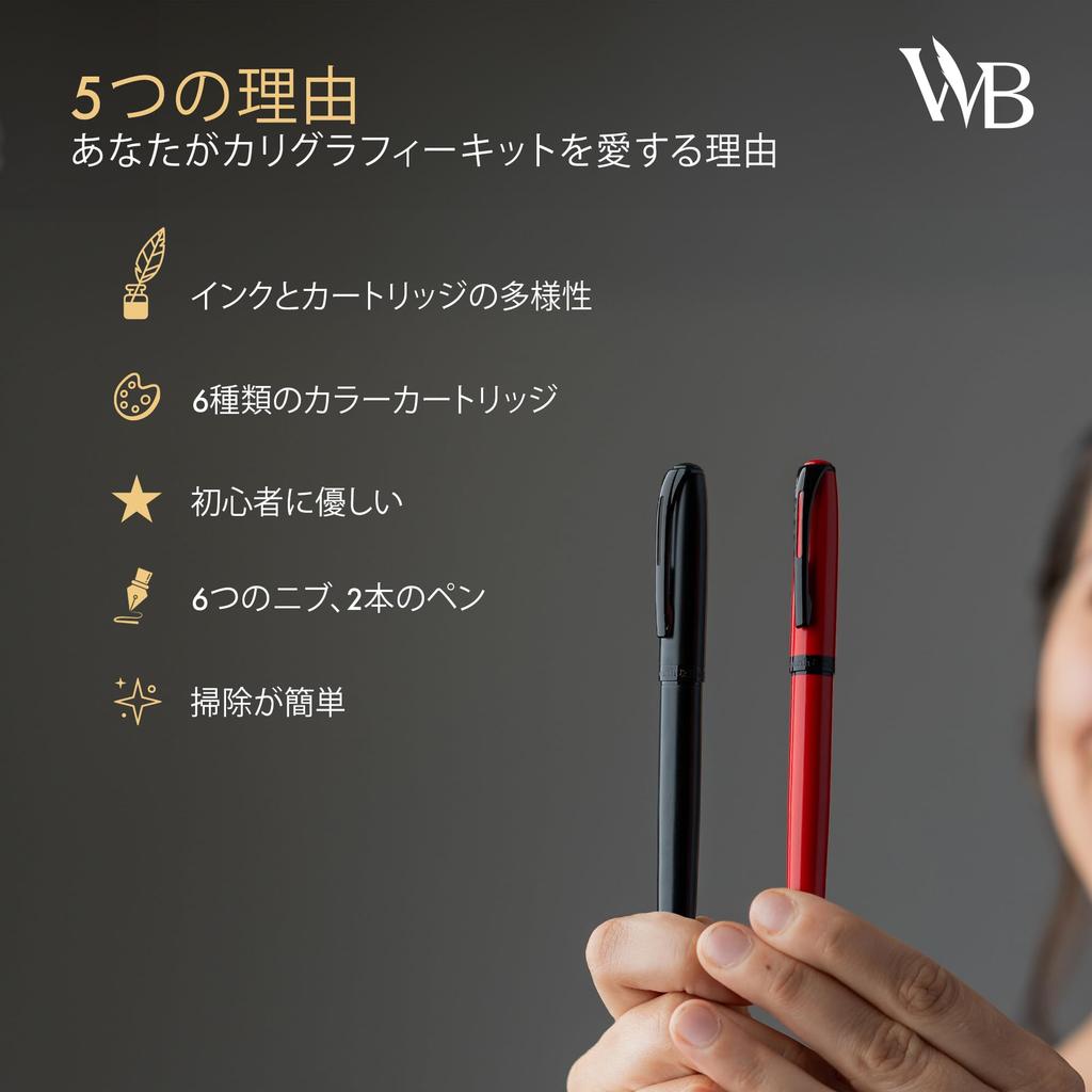 Wordsworth and Black Calligraphy Pen Set Black Includes 2 Calligraphy 18ML Ink 60 Ink Ink Refill 1 Medium Nib and 4 Broad and a Brush Pen Calligraphy