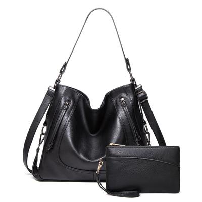 New Women's Bag Oil Leather Fashion Shoulder Bag Handbag Women's Tote Bag Versatile Commuting Export Cross-Border