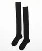 Popcorn thigh socks Black