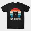 Asian Size Men Black Print T-shirt Ew People Funny Gifts No-Cut Print Cotton Tshirt