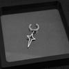 Stainless Steel Cross Star Dangle Earring Men Hoop Earring Korean Style Ear Cuff Clip Earring