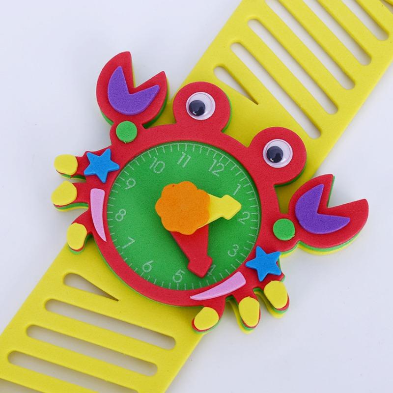 Children Kindergarten Handmade Diy Cartoon Animal Eva Watch Educational Toy Material Kit
