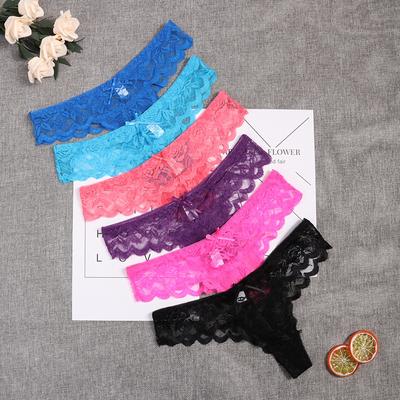 Women Cotton Lace Tanga Briefs Intimates Ultra-thin Thong Transparent Sexy Panties Underwear