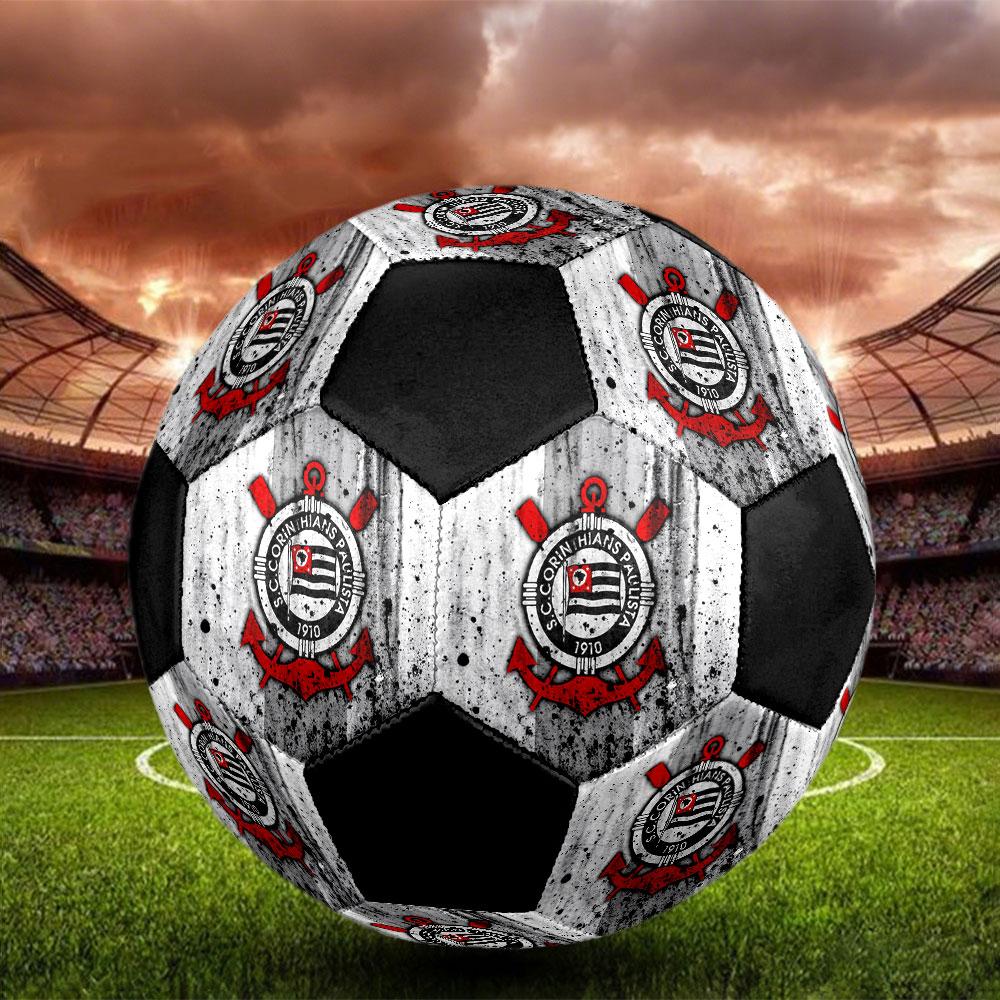 Corinthians Size 5 Soccer Ball, Machine-Stitched PVC, Durable & High Bounce, All Ages Fit, Fan Merchandise, Matches & Outdoor Use.