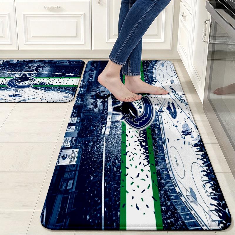 VANCOUVER CANUCKS Flannel Kitchen Mat Christmas Soft Area Rug Non Slip Floor Carpet Home Decoration