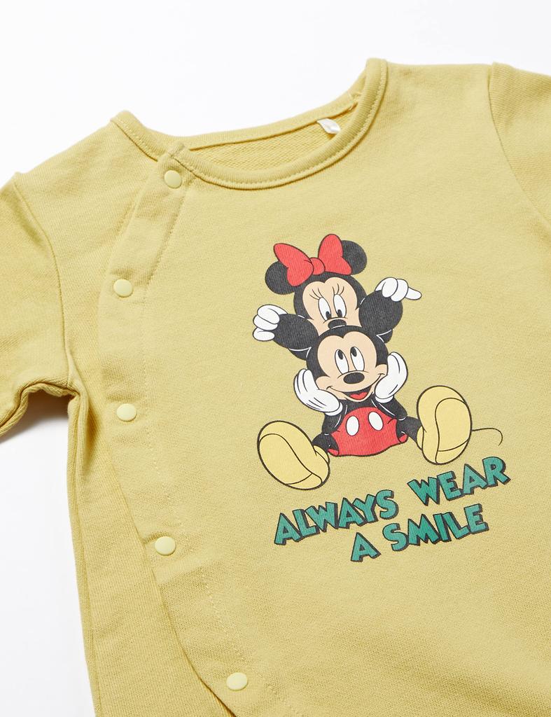 Mickey Minnie front 80 [Disney] & coverall, opening, baby, 70cm, 80cm, 215101611, cream,