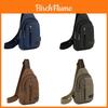 Men Canvas Chest Bag With Zipper Pocket Casual Travel Organizer For Commuting