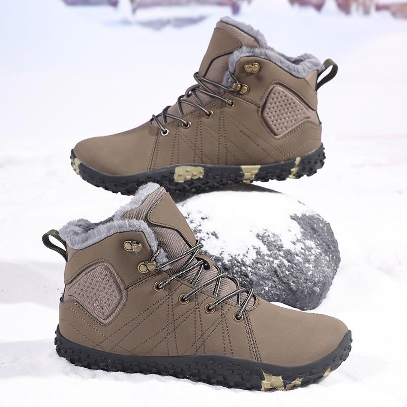 Winter Warm Wide Toe Barefoot Men Snow Boots Comfortable Casual Sneakers Outdoor Cotton Boots Breathable Walking Hiking Shoes