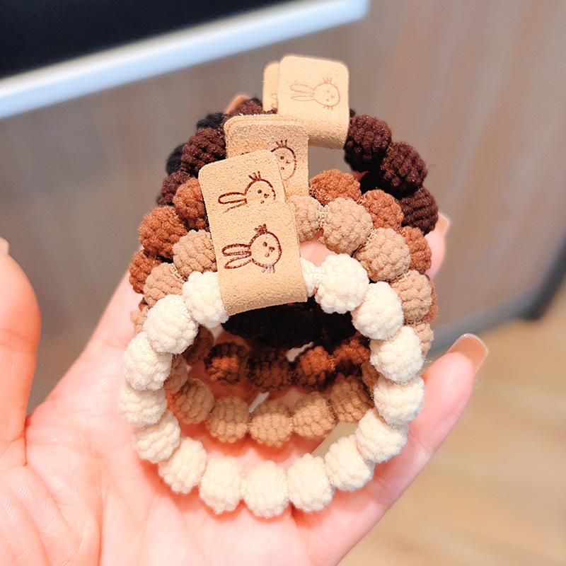 Elastic Milk Coffee Hair Tie: Durable, High-End Ponytail & Headband for Women