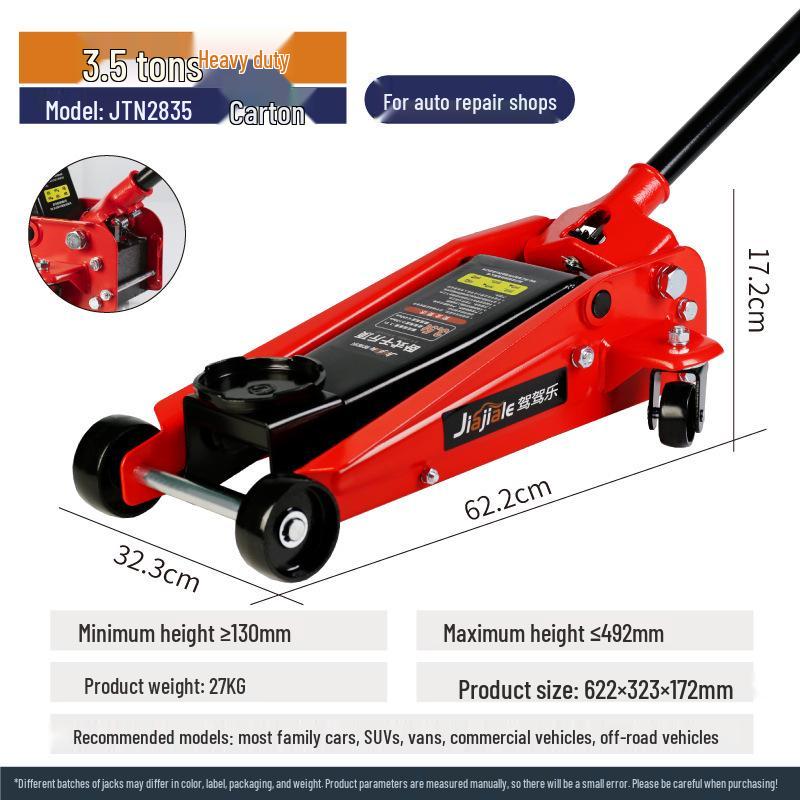 2-3 Ton Horizontal Hydraulic Jack for Cars: Sedan, SUV, Van Tire Changing Tool