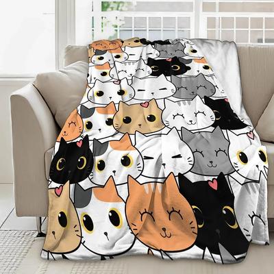 Cute Cat Blanket, Warm Blankets for Kids Adults, Cartoon Blanket for Baby Boy Girl 80\u201dx60\u201d, Soft Fleece