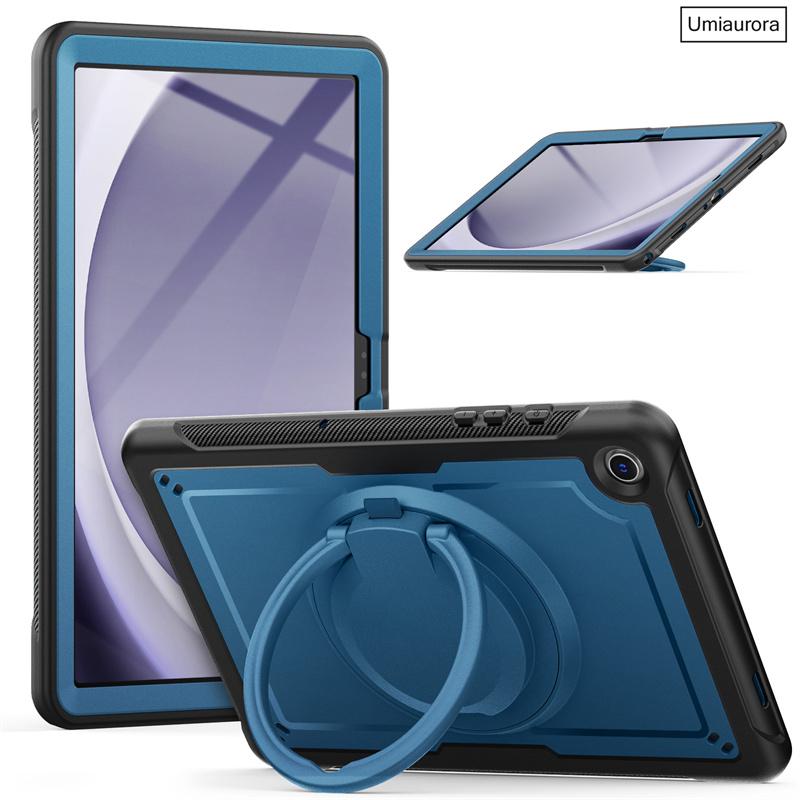 For Samsung Tab A9 8.7 SM-X110 A9+ A11+ Plus 11 Inch SM-X230 X210 X130 Pull Ring Stand Strap Tablet Case Shockproof Armor Funda