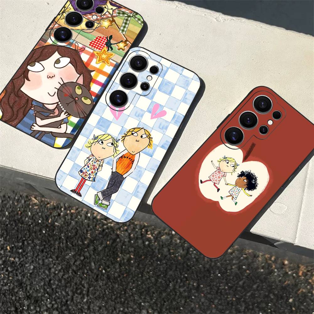Charlie And Lola Anime Phone Case For Samsung S 24 Fe 25 Ultra Plus 20 Lite 21 30 22 23 24 22 Ultra 5G Fundas