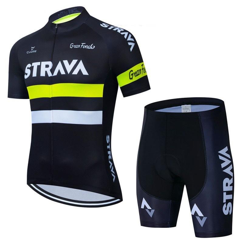 Mens Cycling Jersey Bib Shorts Set Quick-Dry Outdoor Bike Riding Sportswear
