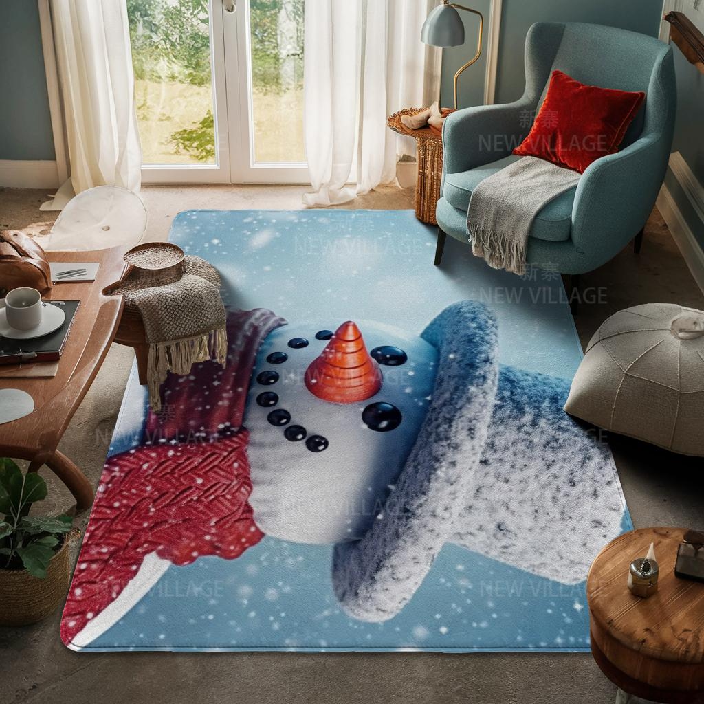 House Entrance Carpet Home Door Mat Living Room Bath Foot Bathroom Non-slip Water Absorption Rugs Bath Merry Christmas Winter