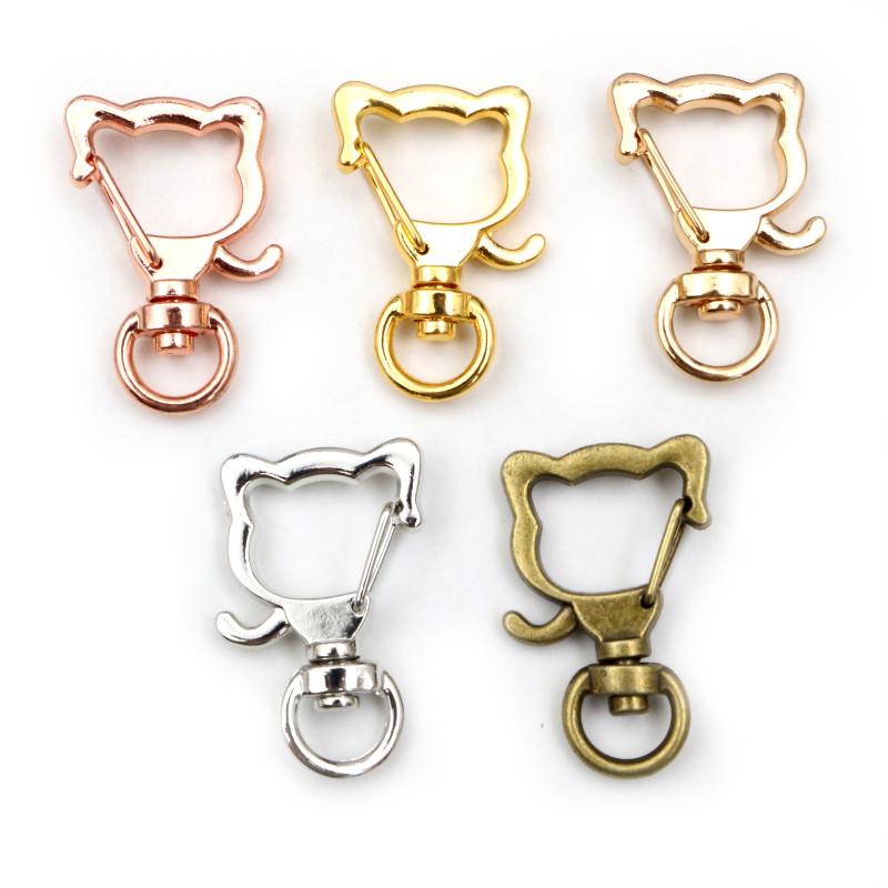 10pcs Cat Heart Snap Hook Trigger Clips Buckles For Keychain Lobster Lobster Clasp Hooks for Key Ring Clasp Jewelry Supplies