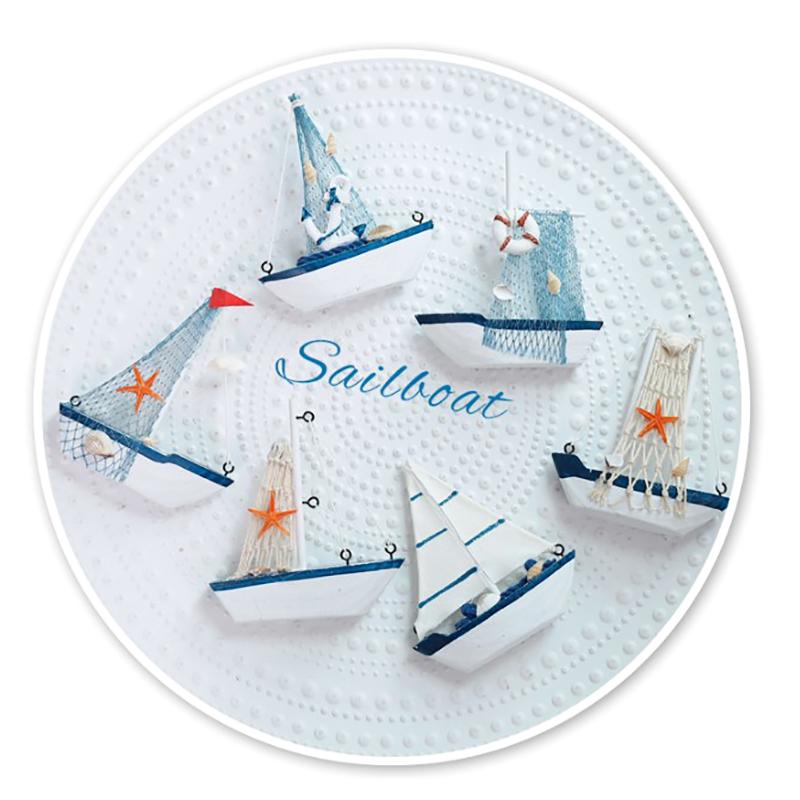 Segelboot-Modell aus Holz, Segelboot, Heimdekoration, Strand, nautischem Design, Marineblau