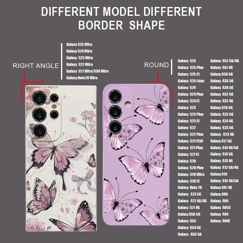 Colorful Butterfly Print Case For Samsung Galaxy S26 S25 Ultra S24 S23 S22 Plus S21 FE A15 A16 A17 A35 A36 A54 A55 A56 5G Soft Cover