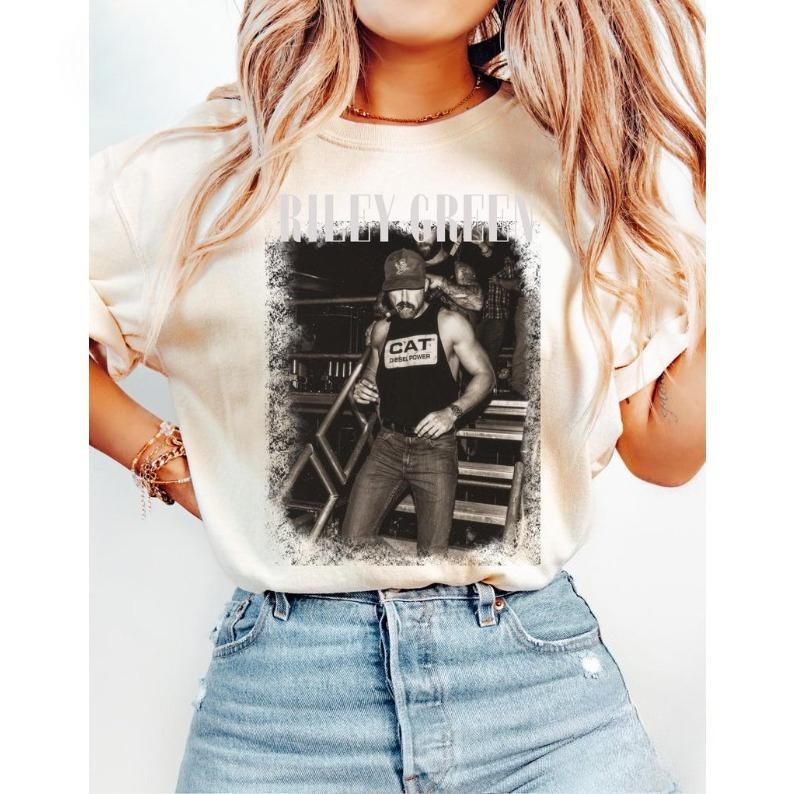 2026 Summer Fashion Trendy Tee Men Women Vintage Top Riley Green Shirt, Country Music Fan Tee, Retro Concert Tshirt