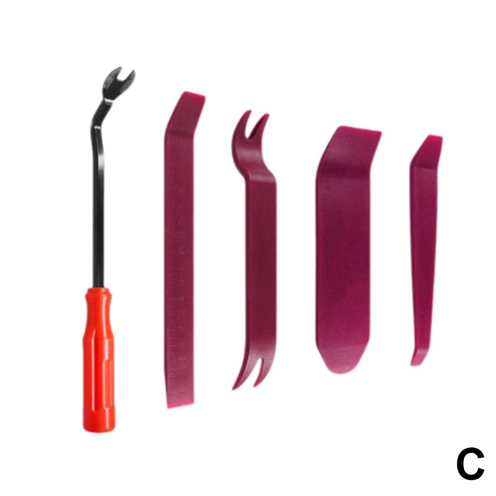 5 ks Nástroje pro instalaci auta, klipy na panely dveří, demontáž obložení, čepele pro demontáž palubní desky a navigace, plastové nářadí pro opravu interiéru auta