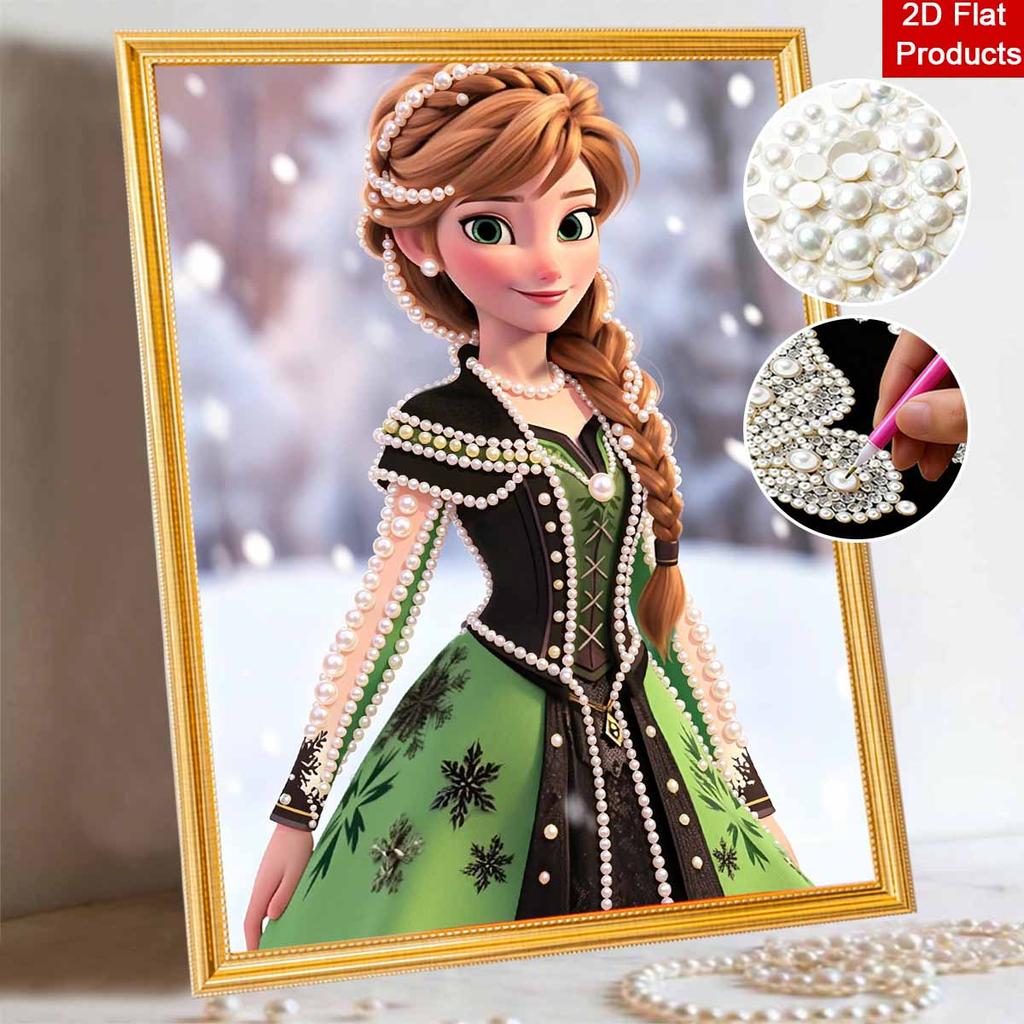 Disney Pearl Painting Frozen Anna 5D DIY Pearl Picture Crafts for Adults/Beginners Gift Ideas Home Decor