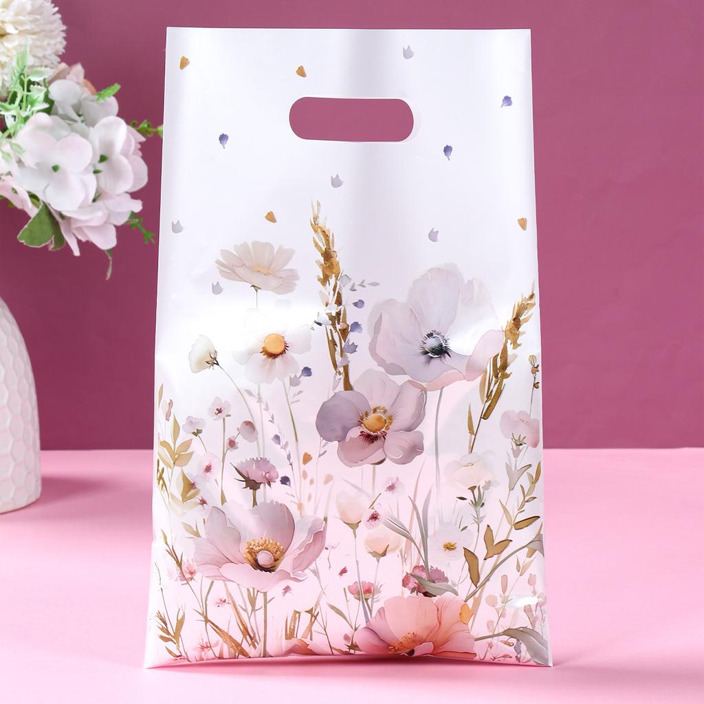 Spring Wildflower Gift Packing Hand Bags Floral Birthday Party Decor Kids Wedding Baby Shower Party Supplies Biscuit Candy Bags