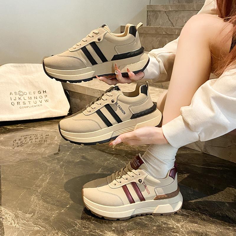 New Dad Shoes Girls Spring Student Sports Running Shoes Casual Shoes Thick Soles Increase