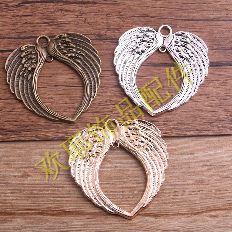 5-Color Zinc Alloy Archangel Wing Pendants - Vintage Christmas Jewelry Charms