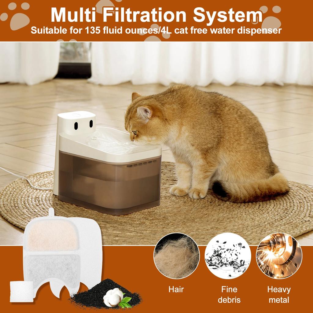 12Pcs Cat Water Fountain Replacement Filter Activated Carbon Pet Drinking Bowl Dispenser Feeders Auto Filter Replaced