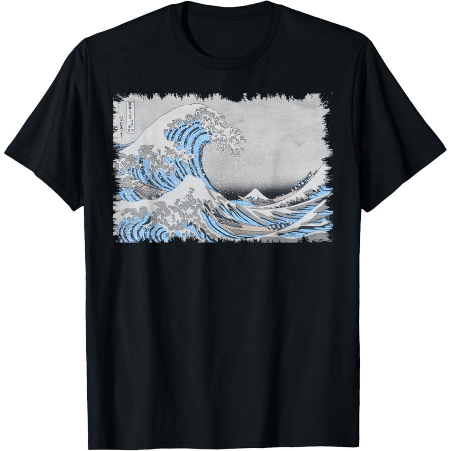 Famous Vintage Fine Art _ Great Ocean Wave Special Design T-Shirt XXXXXL чёрный