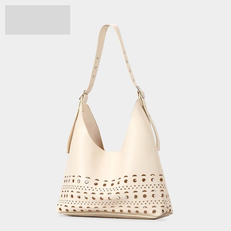 

Сумка-ведро, Нишевый дизайн с резными формами - это сумка-кроссбоди для поездок на работу и женская сумка под мышкой бежевый