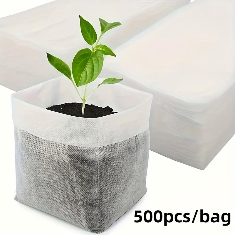 500pcs Seed Nursery Bags, Non-Woven Plants Grow Bags, Fabric Seedling Pots Plants Pouch, Home Garden Supply, Seedling Plant Nurs