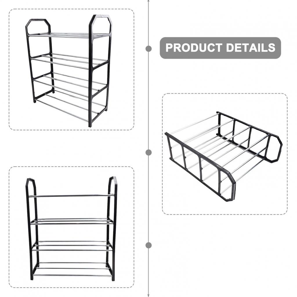 4-layer Metal Shoe Rack Easy Assembly Shoe Rack Space-saving
