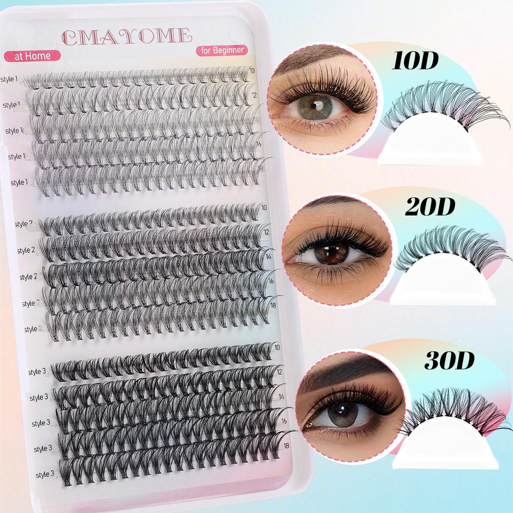 600 Tufts Of D-Curve Single Tufts Of False Eyelashes 8-16Mmdiy Segmented Self-Grafting Natural Dense Hair