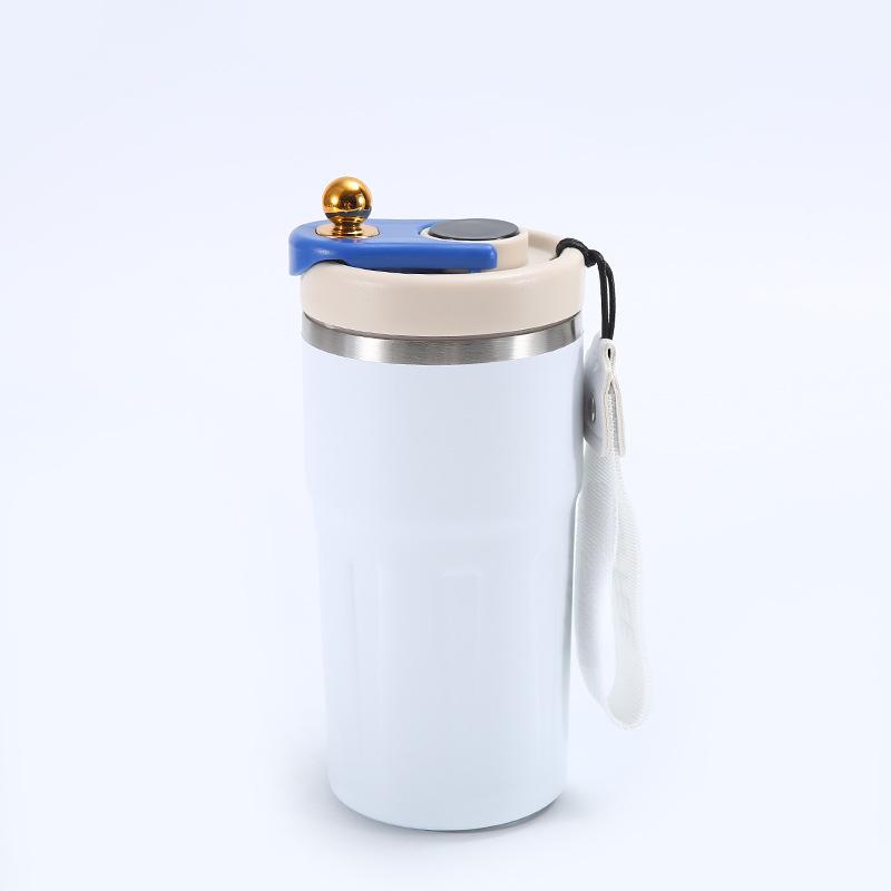 

316 Stainless Steel Thermos Cup with Rope Portable Coffee Cup Intelligent Temperature Display High Value Travel Mug 500ml белый