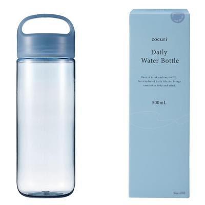 Marna Daily Water Bottle, 500ml (Gasketless), Glass-Like Smooth Mouth, Lightweight, Dishwasher Safe, Made In Japan, Easy To Clean, Spring Blue, K795B