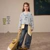 ASK JUNIOR Girls' Striped Long-Sleeve T-Shirt with Fun Print