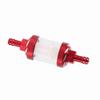 Metal Glass Inline Gas Oil Fuel Filter 8mm Thread Replacement for Motorcycle (Red)