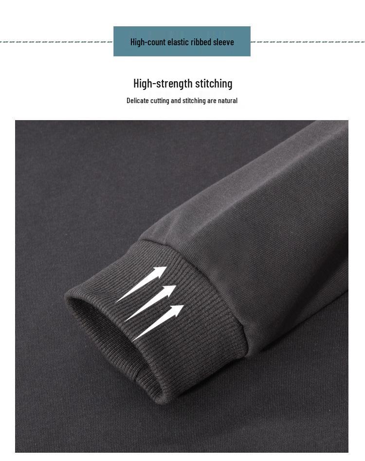 Hua Cotton Men's Versatile Loose Hoodie - Long Sleeve Top for Autumn/Winter