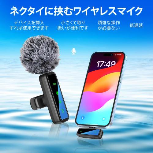 Dual wireless microphone, USB rechargeable, with noise reduction, and two windscreens included, black