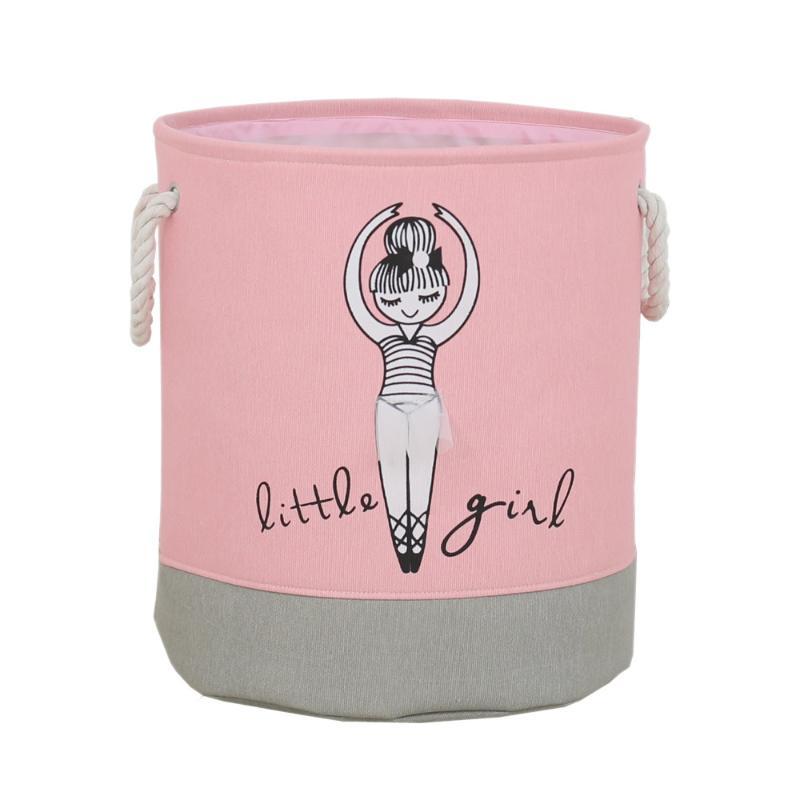 Girls Cute Fabric Storage Bucket 1Pcs Waterproof Storage Basket for Kids Clothes Toys Sundries Nursery Room Organizer